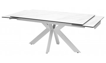 Керамический стол Belluno 160 marbleS KL-99 белый мрамор матовый итальянская керамика / белый каркас