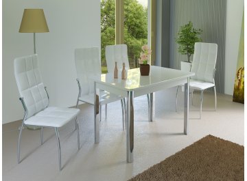 Обеденный стол Групп белый сатин / белый