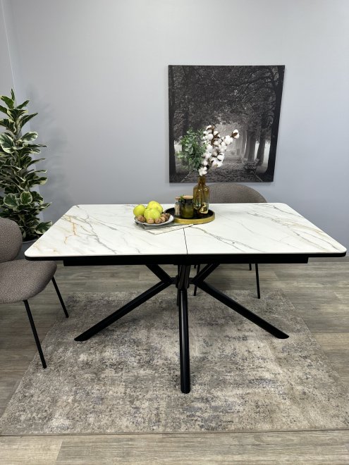 Стол KENNER DM1400 черный/керамика золотая