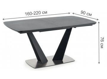 Стеклянный стол Аэра 160-220/90/76