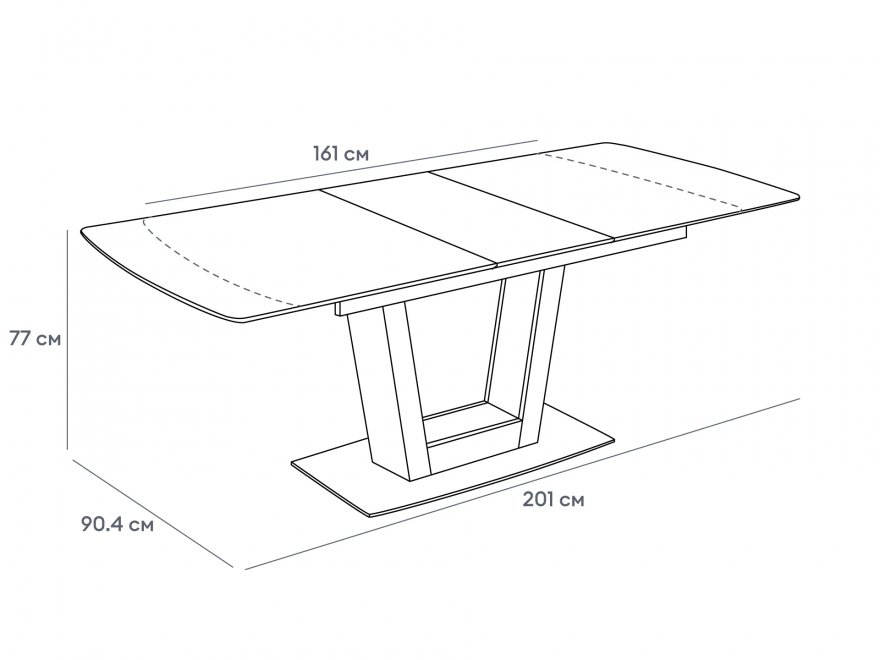 Стеклянный стол Wish 161 черный