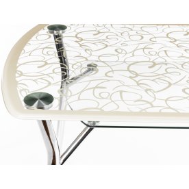 Стол стеклянный А6С-2 рисунок крем