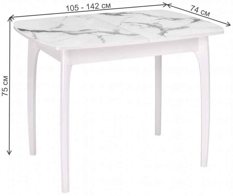 Стол DikLine М15 белый глянец / белый