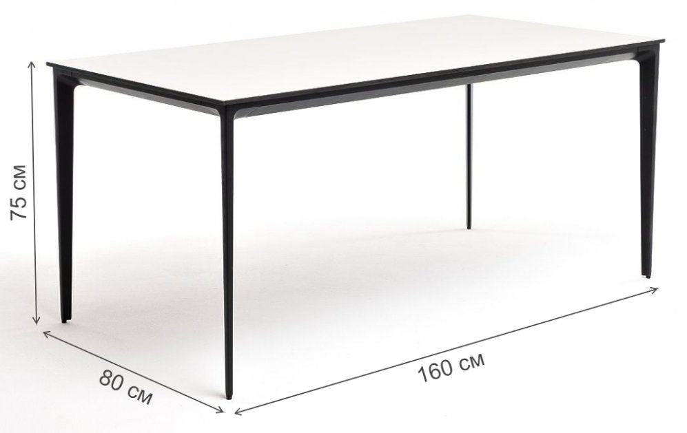 Стол Tape 160 молочный / черный