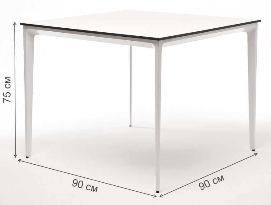Стол Tape 90 молочный / белый