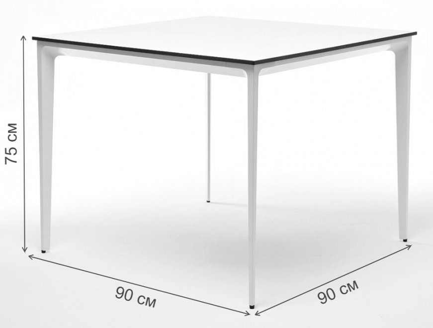 Стол Tape 90 серый гранит / черный