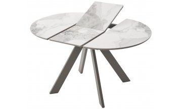 Керамический стол Бонжур бело-коричневый мрамор
