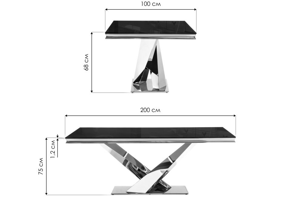 Стол на тумбе Levon 200x100x75 black
