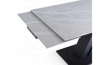 Керамический стол Allore 160 см серая керамика / черный