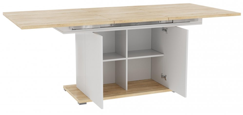 Стол на тумбе Куба 1712.М5 дуб сонома / белый матовый