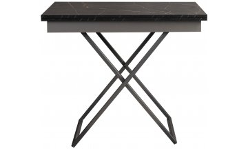 Стол-трансформер D44/S59 чёрный мрамор / серебро