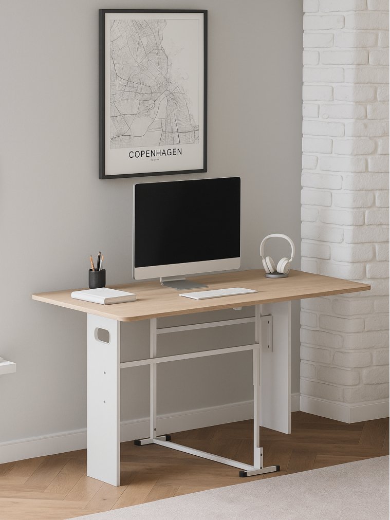 Стол-книжка Стим белый / дуб сонома