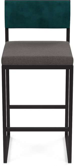 Барный стул Барнс-65 (400*400*650/900) grey lunar/velur azure/черный