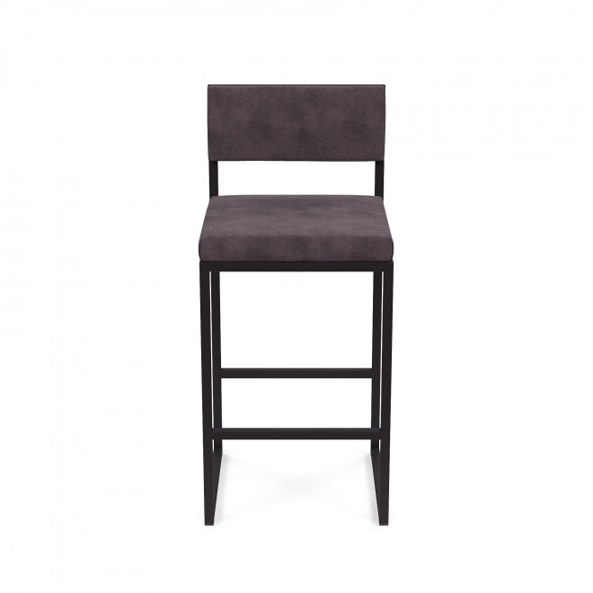 Барный стул Барнс-65 (400*400*650/900) velur grey/velur grey/черный