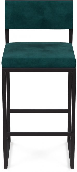 Барный стул Барнс-75 (400*400*750/1000) velur azure/velur azure/черный