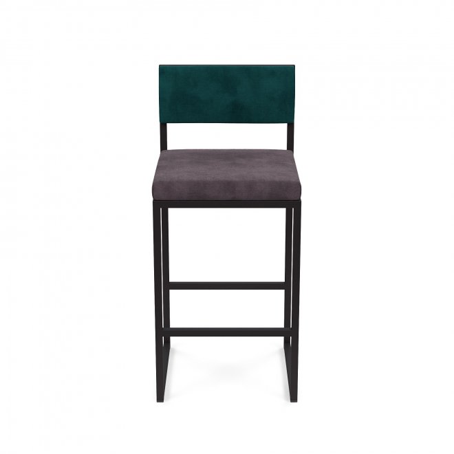 Барный стул Барнс-75 (400*400*750/1000) velur grey/velur azure/черный