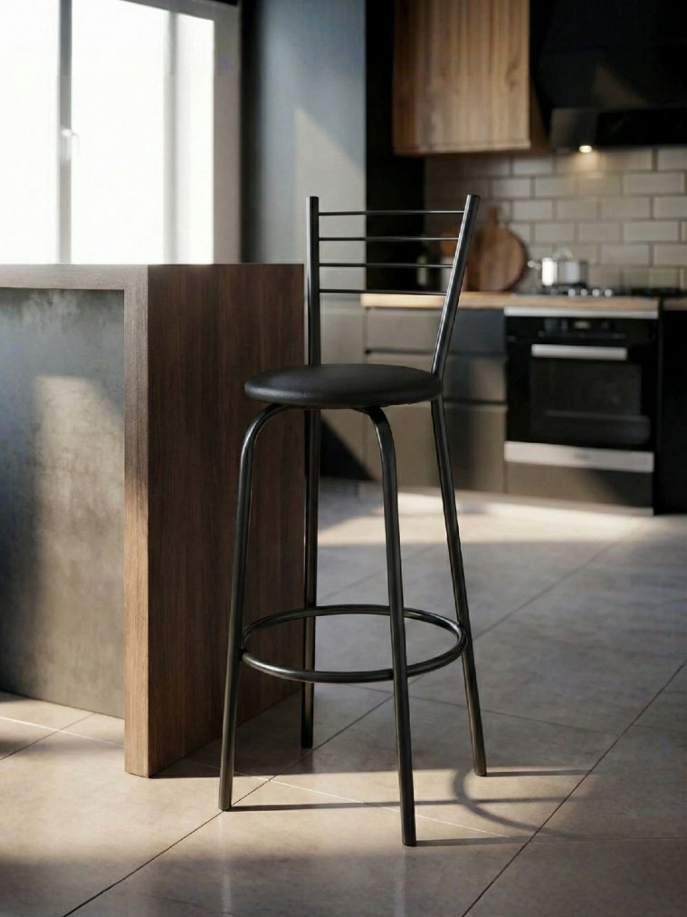 Барный стул Sadov черный / светлый мусс