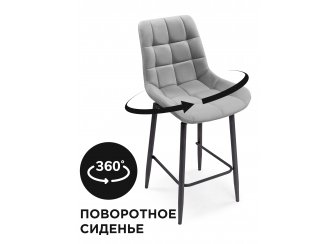 Полубарный стул Алст К 360 черный каркас желтый велюр (velutto 40)
