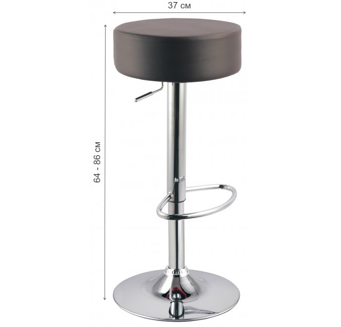 Барный стул A042 черный / хром