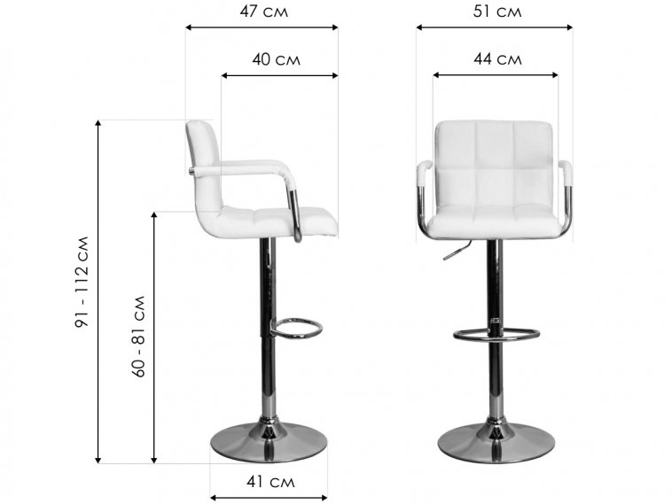 Барный стул Oregon экокожа белый