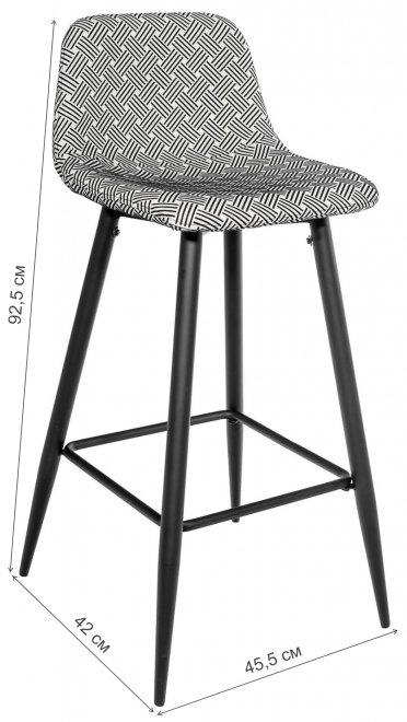 Барный стул Брэтон черно-белый принт