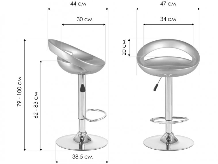 Барный стул 1010-LM Disco бордовый металлик / хром