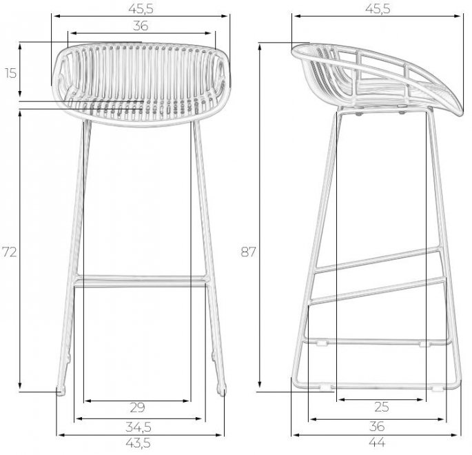 Барный стул Frank темно-серый