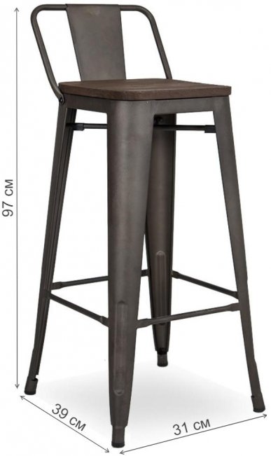 Барный стул N-23 gunmetal / dark