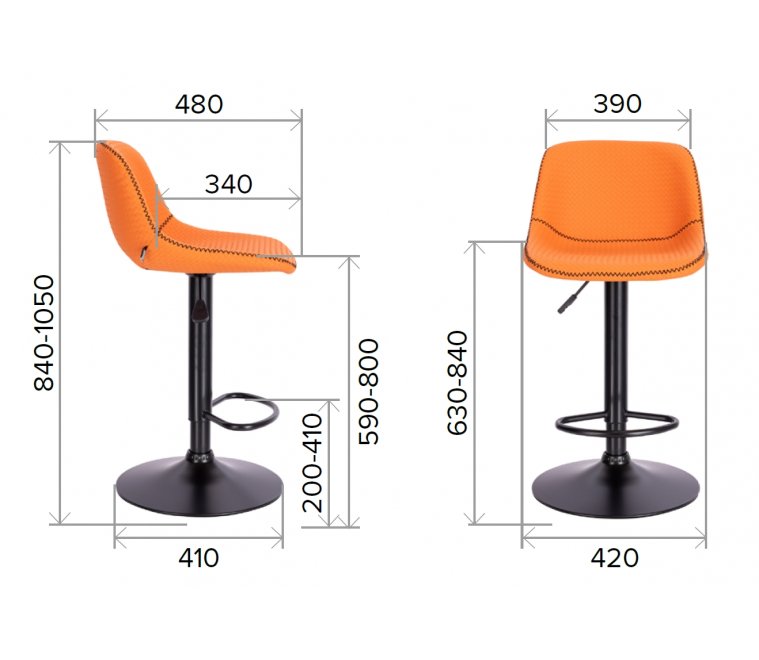 Барный стул Everprof Smile Black экокожа черный