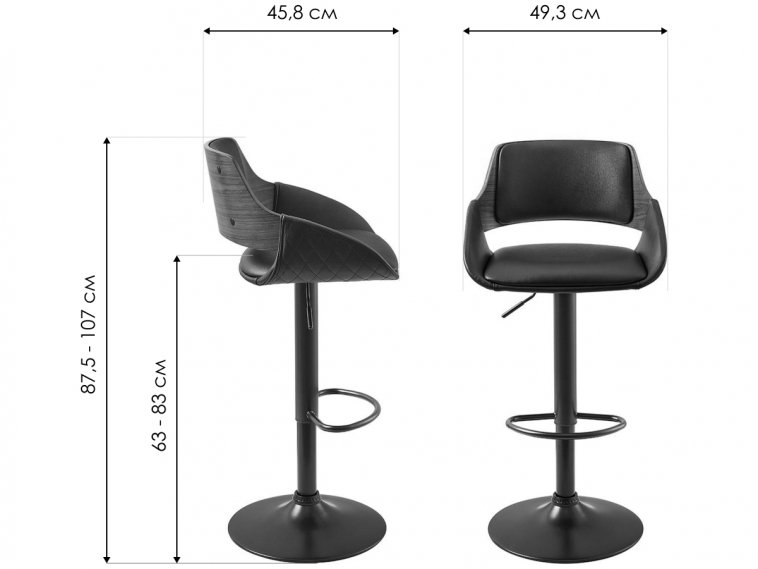 Барный стул Флекс черный / черный
