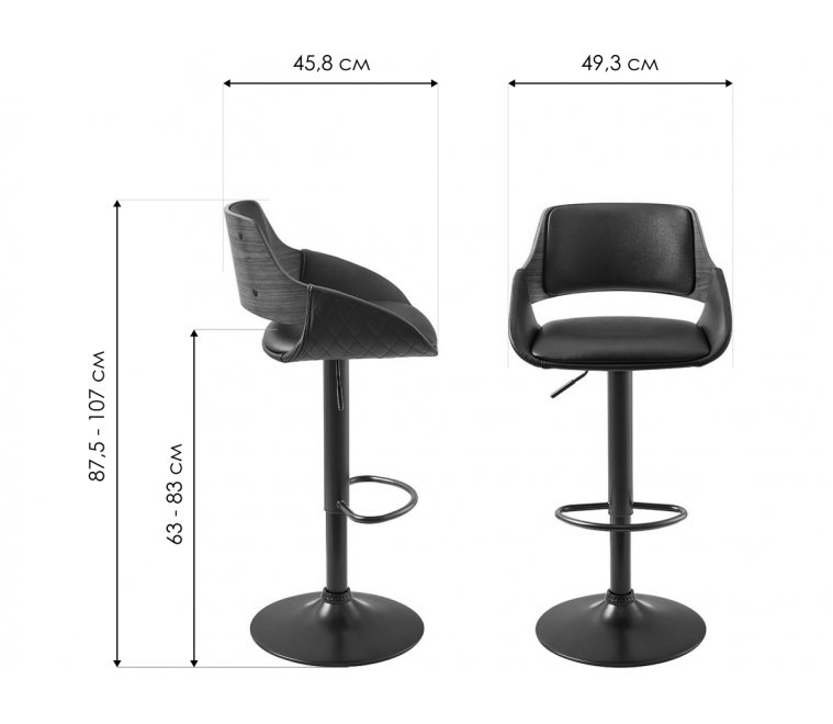 Барный стул Флекс черный / черный