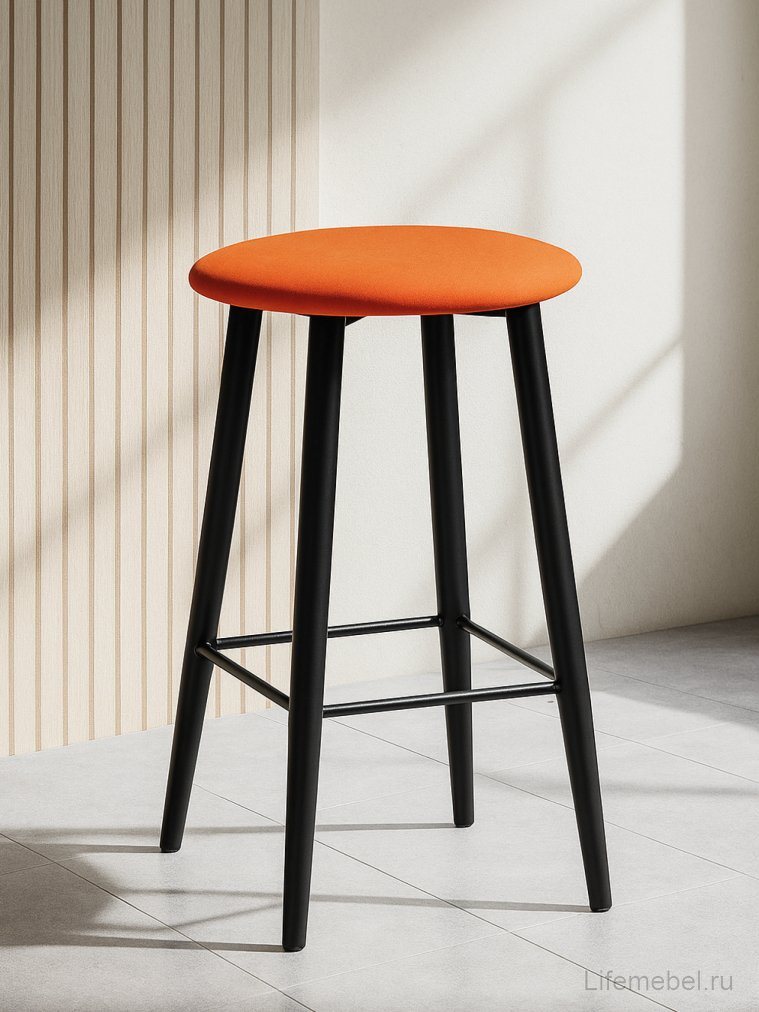 Полубарный стул Гангток катания флам / черный матовый