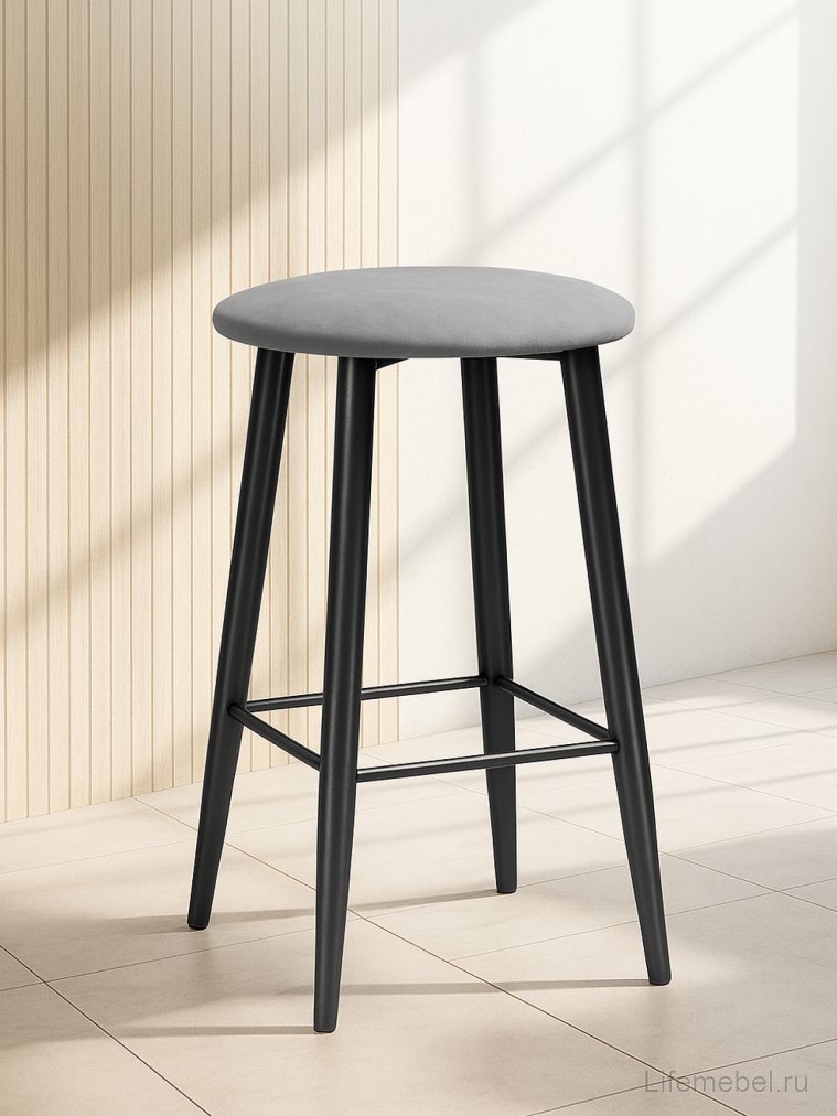 Полубарный стул Гангток катания сильвер / черный матовый