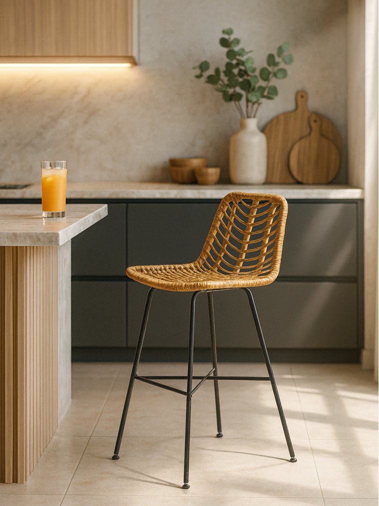 Барный стул H-97 натуральный ротанг синтетический