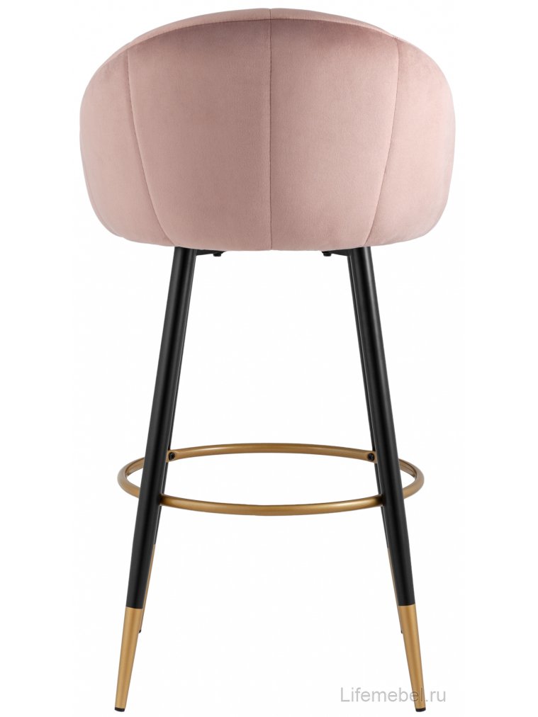 Барный стул Кэмпбэл розовый велюр