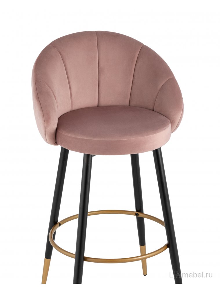 Барный стул Кэмпбэл розовый велюр