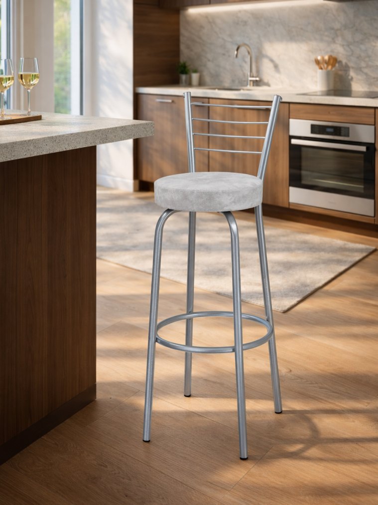 Барный стул Kuroda белый мрамор / светлый мусс