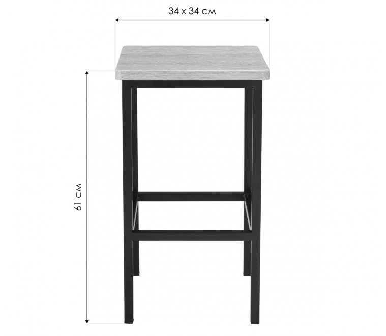 Барный стул Лофт филадельфия грей / черный матовый