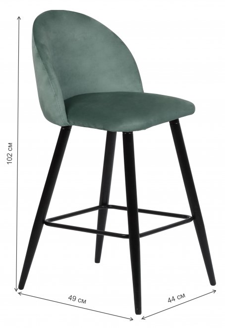 Барный стул Malibu пудровый мятный велюр G108-28