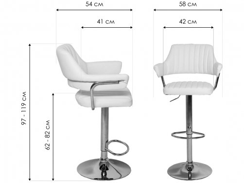 Барный стул S1029 grey PU X85 / chrome