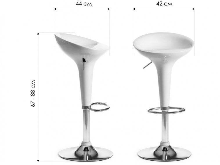 Барный стул Nail/Наил мод. KY801 белый / хром