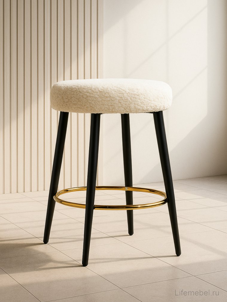 Барный стул Plato white fabric