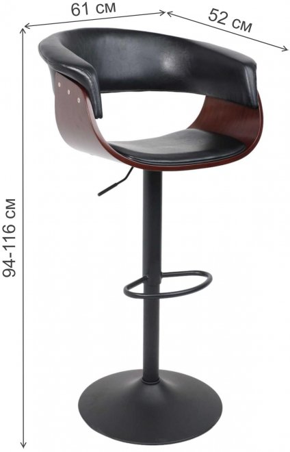 Барный стул Rossi черный / черный
