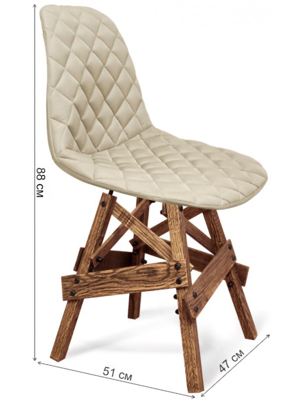 Барный стул SHT-S71 светло-бежевый / дуб брашированный