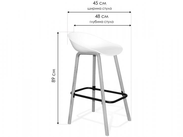Барный стул SHT-ST19/S94 черный / прозрачный лак