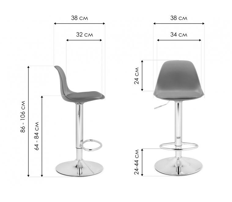 Барный стул Soft white / chrome