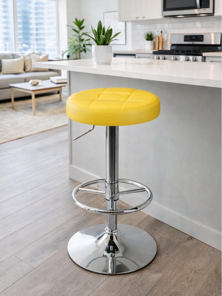 Барный стул 5008-LM Bruno желтый / хром