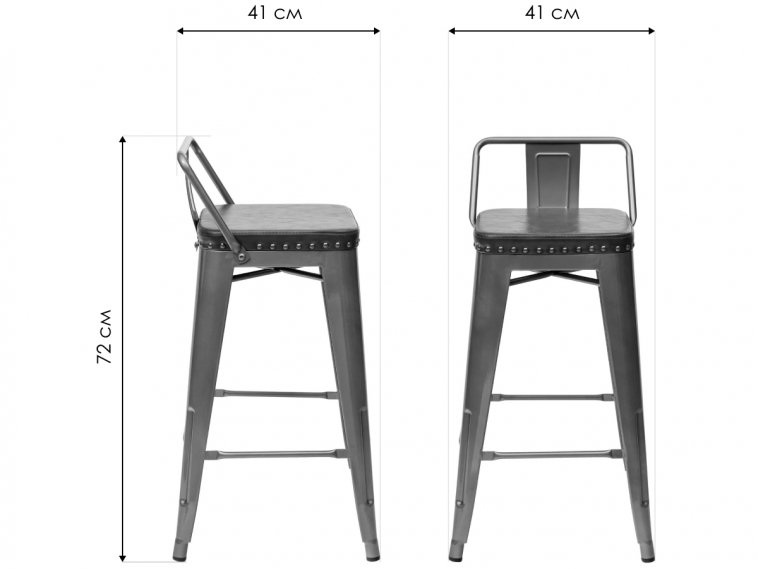 Барный стул Тиоли Софт низкий серебристый