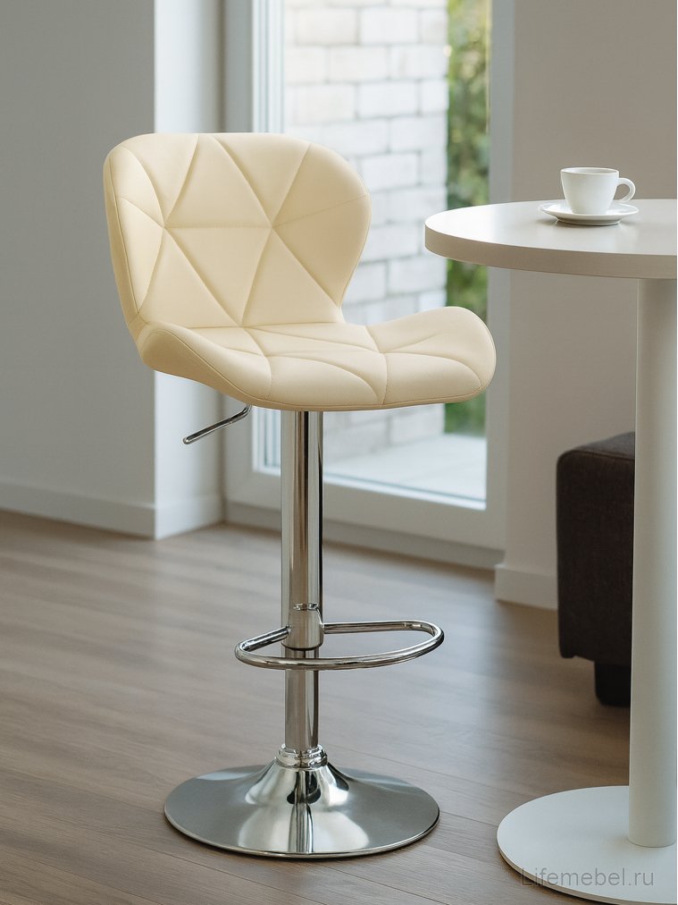 Барный стул Trio beige / chrome