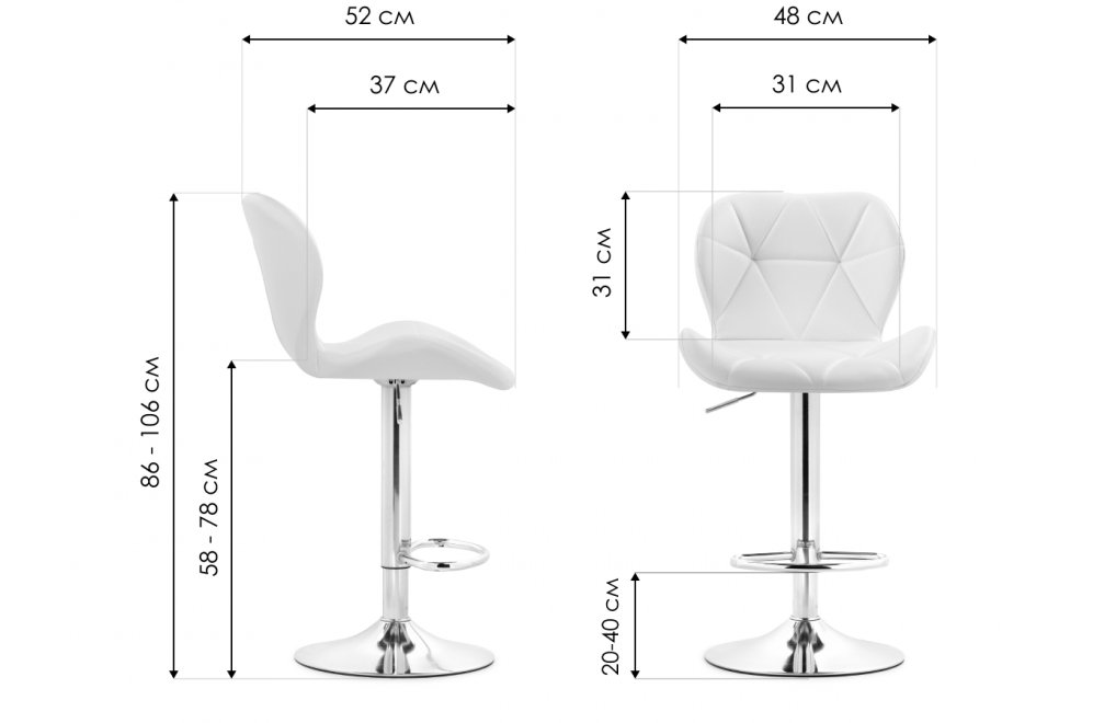Барный стул Trio light gray / chrome